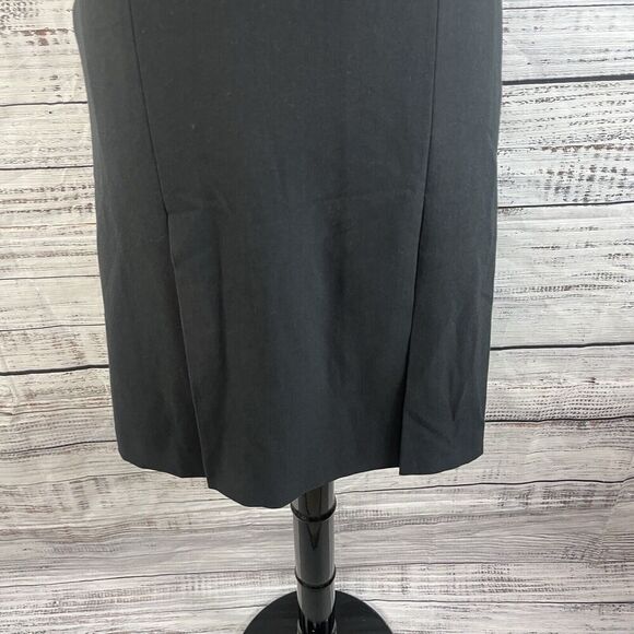 Ann Taylor Loft Skirt size 4 Classic Black Stretch Knee Pleated A Line Modest - Picture 4 of 8